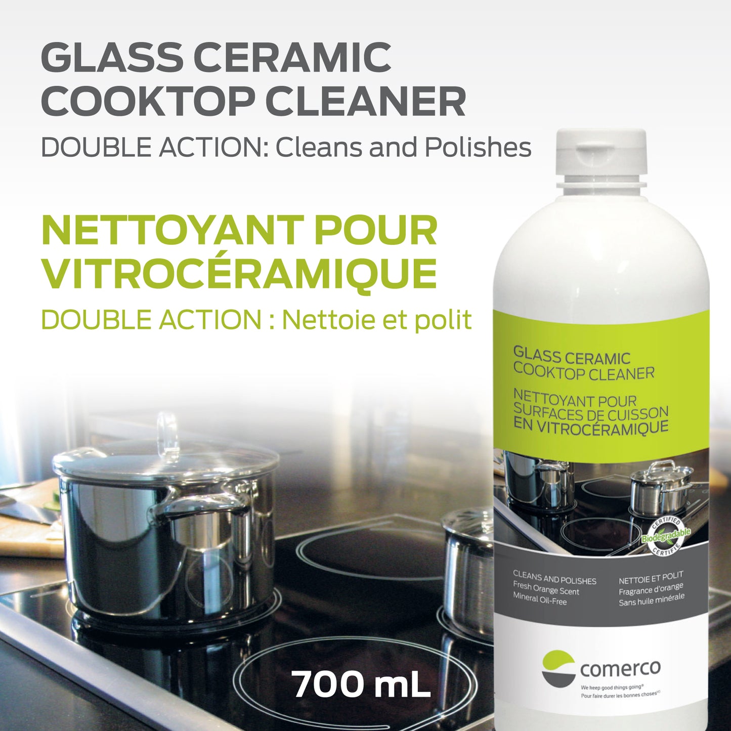 Ensemble de nettoyage pour surfaces de cuisson en vitrocéramique 700 ml