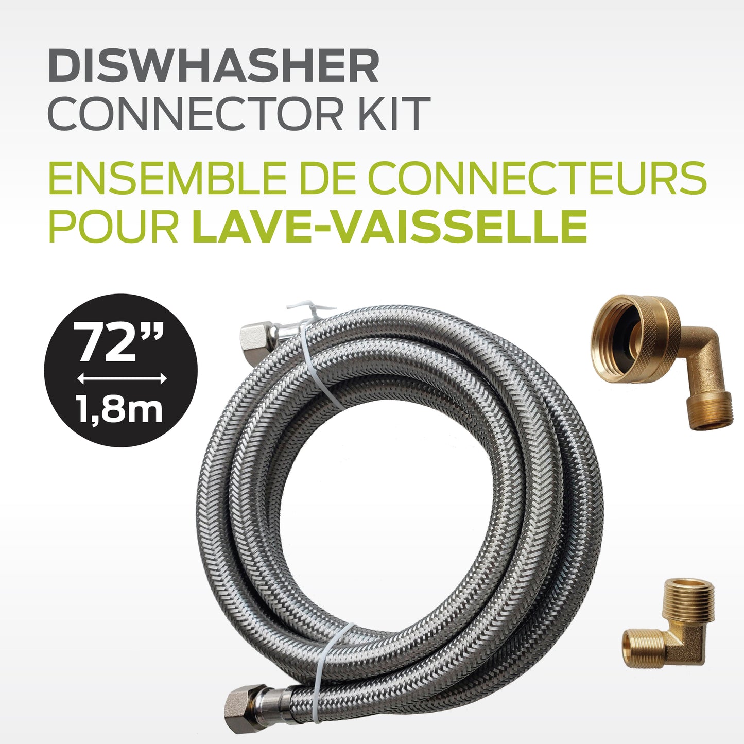 Ensemble de connecteurs pour lave-vaisselle -                                                       72’’ / 1,8 m