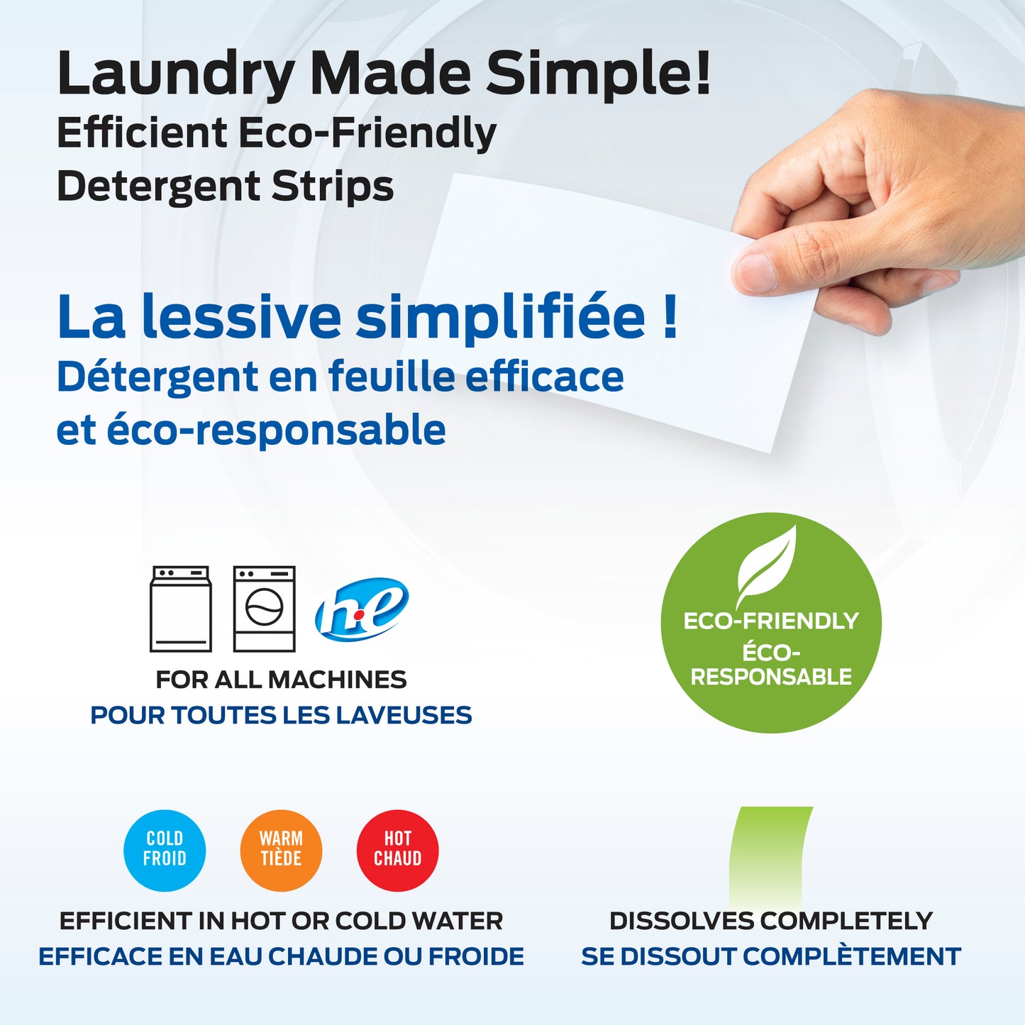 ECO + Laundry Detergent Strips - 100 Strips / Loads