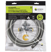 10' / 3 m Ice Maker Connection Kit - Braided Stainless Steel, Lead Free