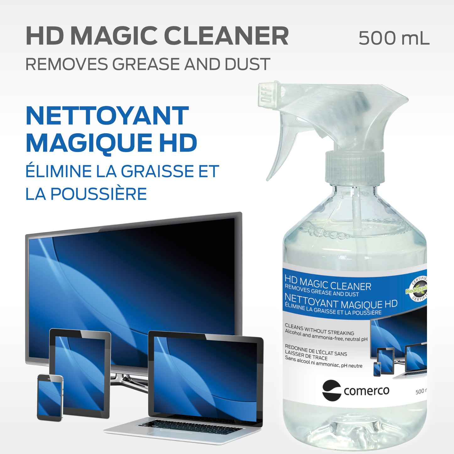 Ensemble de nettoyage pour écran 500 ml - En prime bâtonnet 15 ml