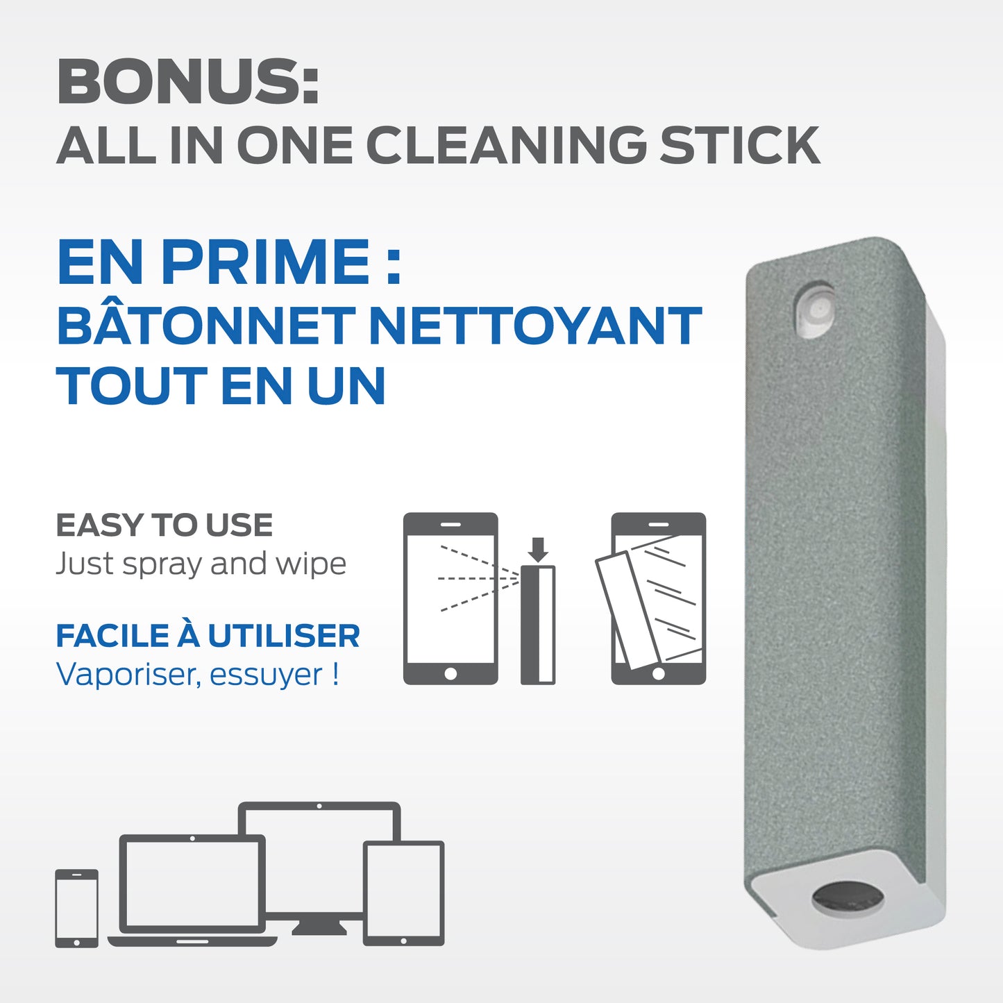 Ensemble de nettoyage pour écran 500 ml - En prime bâtonnet 15 ml