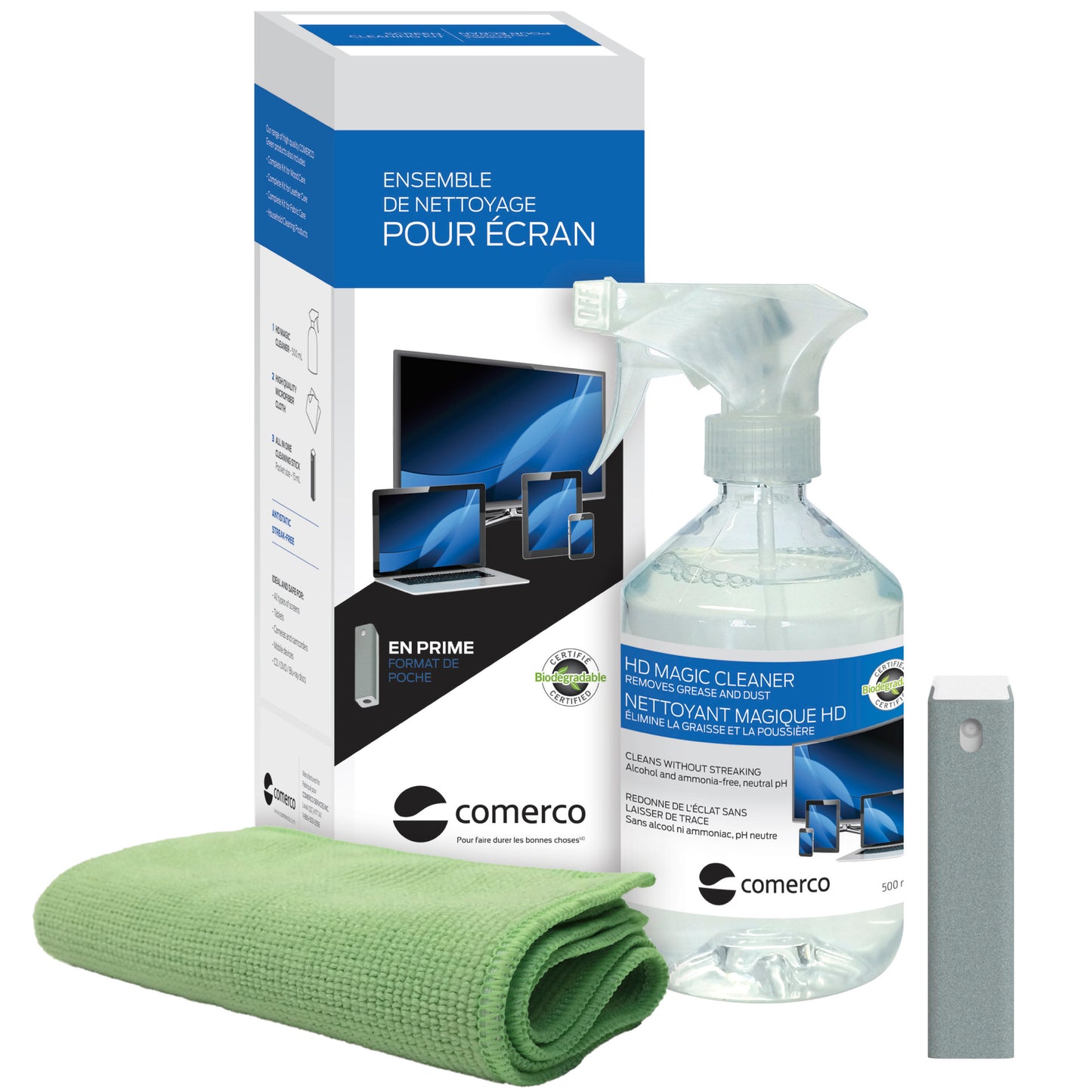 Ensemble de nettoyage pour écran 500 ml - En prime bâtonnet 15 ml