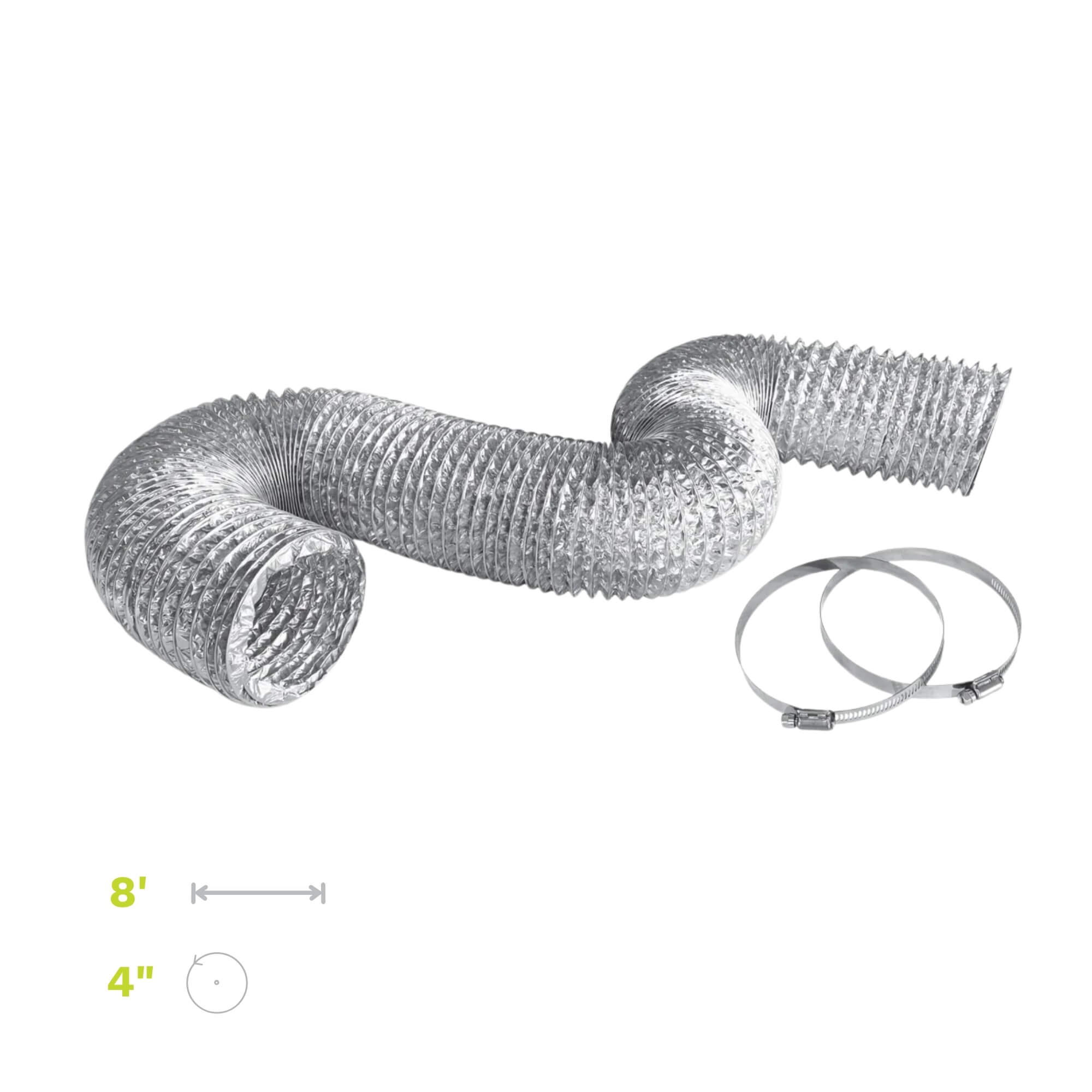 Conduit flexible en aluminium pour sécheuse - 4’’ x 8’ / 10,2 cm x 2,4 m
