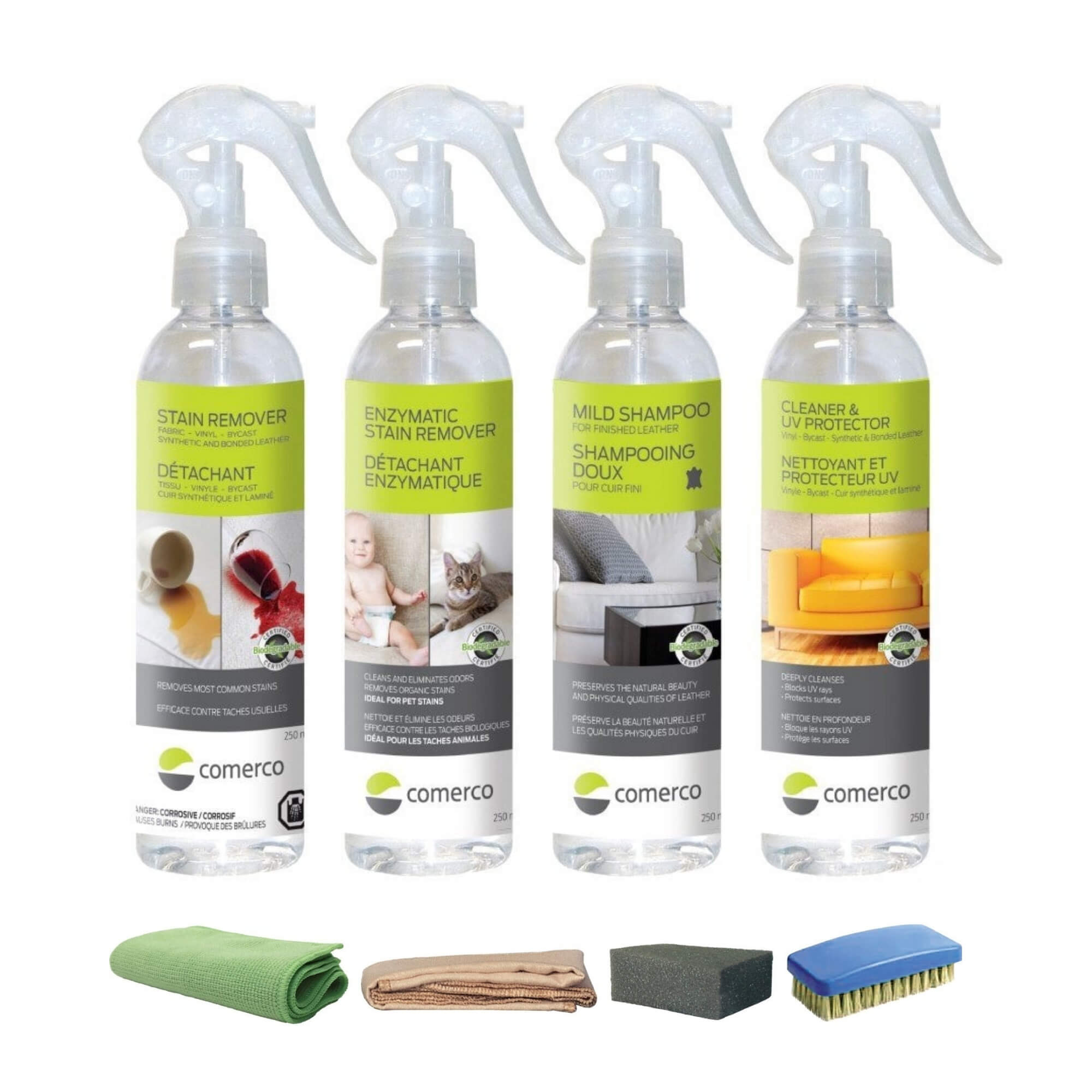 Ensemble de nettoyage pour mobilier tissu, cuir, vinyle et plus - Main Image