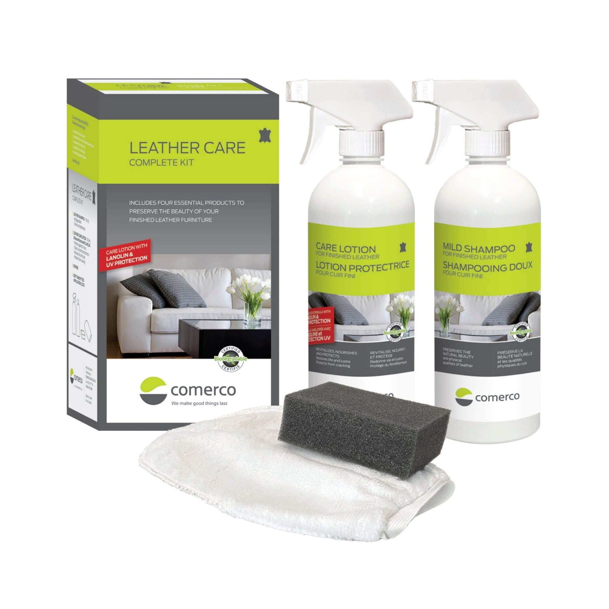 Leather Care – Complete Kit with Lanolin and UV Protection - 2 x