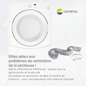 Conduit flexible en aluminium pour sécheuse - 4’’ x 8’ / 10,2 cm x 2,4 m