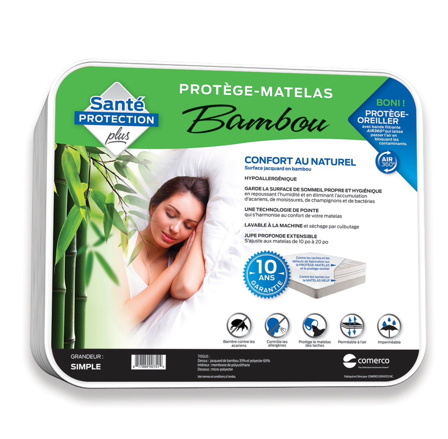 Bamboo Mattress Protector - 100% waterproof