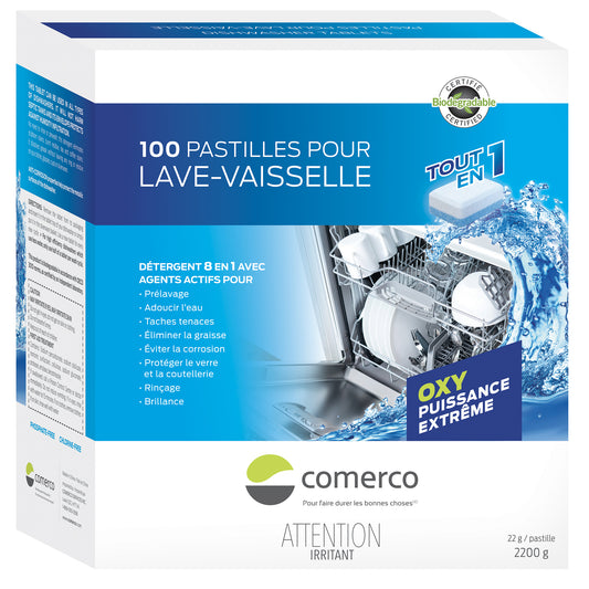 100 pastilles pour lave-vaisselle Oxy puissance extrême - tout en 1