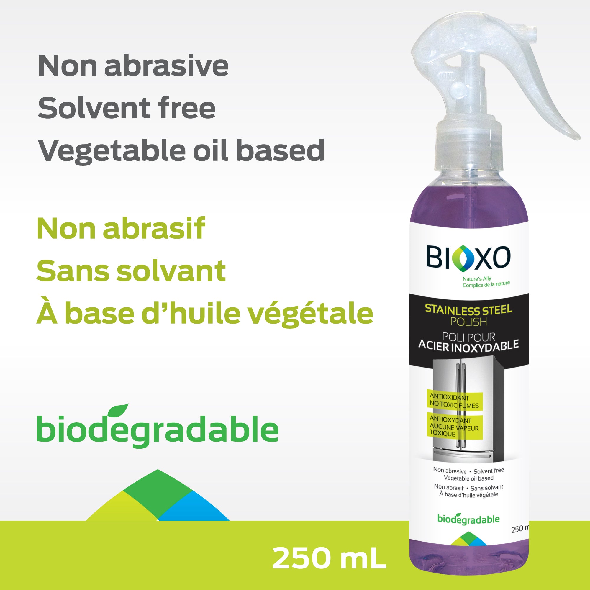 Bioxo-Ensemble d’entretien pour acier inoxydable 250 ml