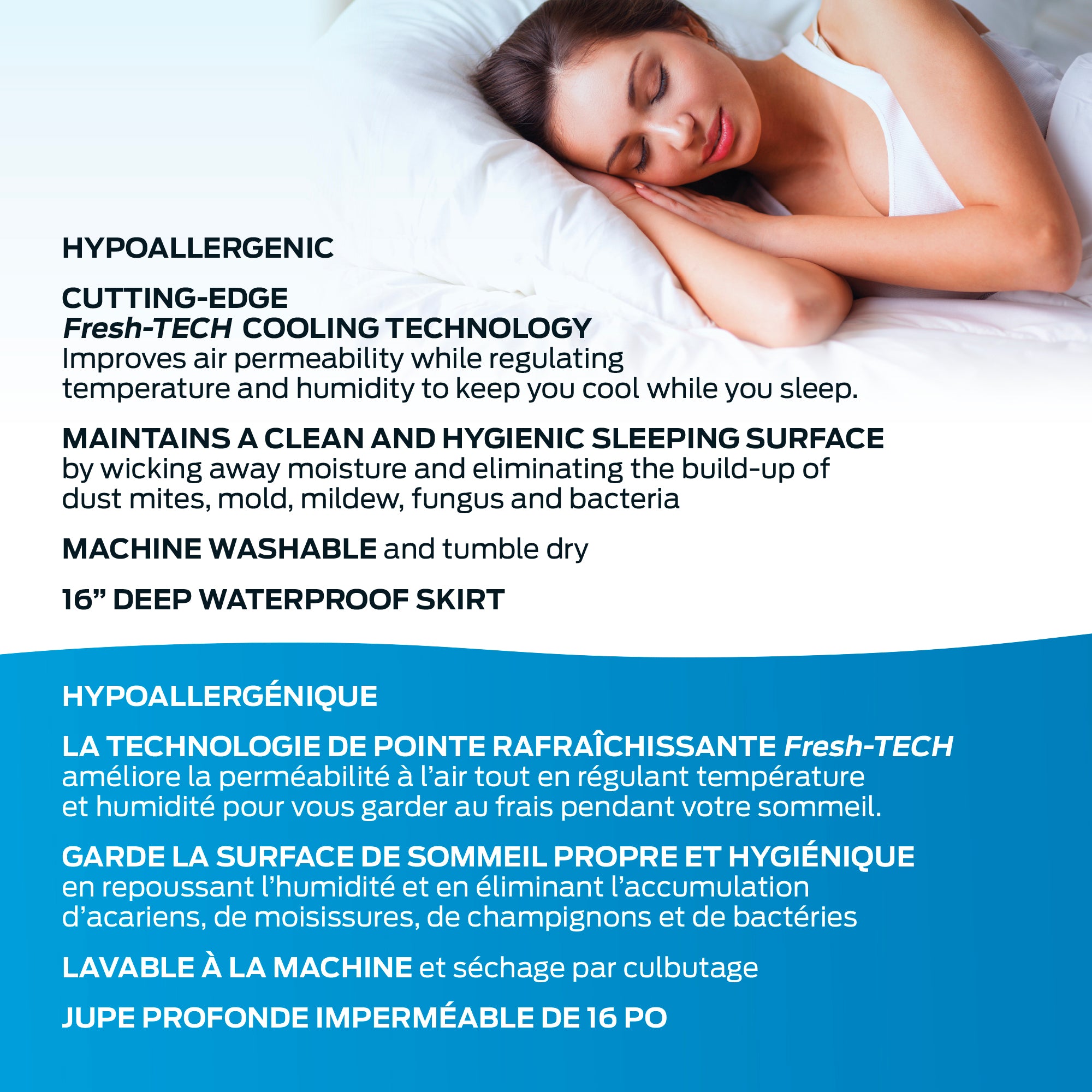 Protège-matelas Optimal - 100% imperméable 5 côtés