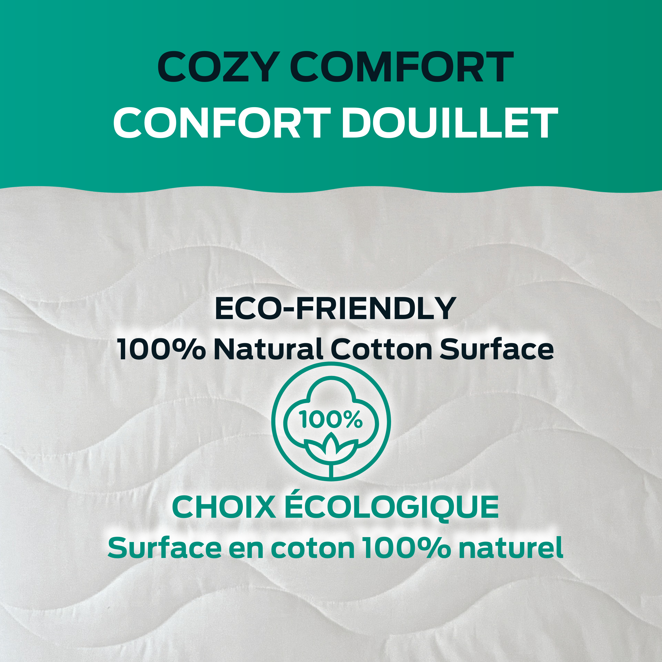 Protège-matelas Purelux - Confort douillet - Surface en cotton 100% naturel