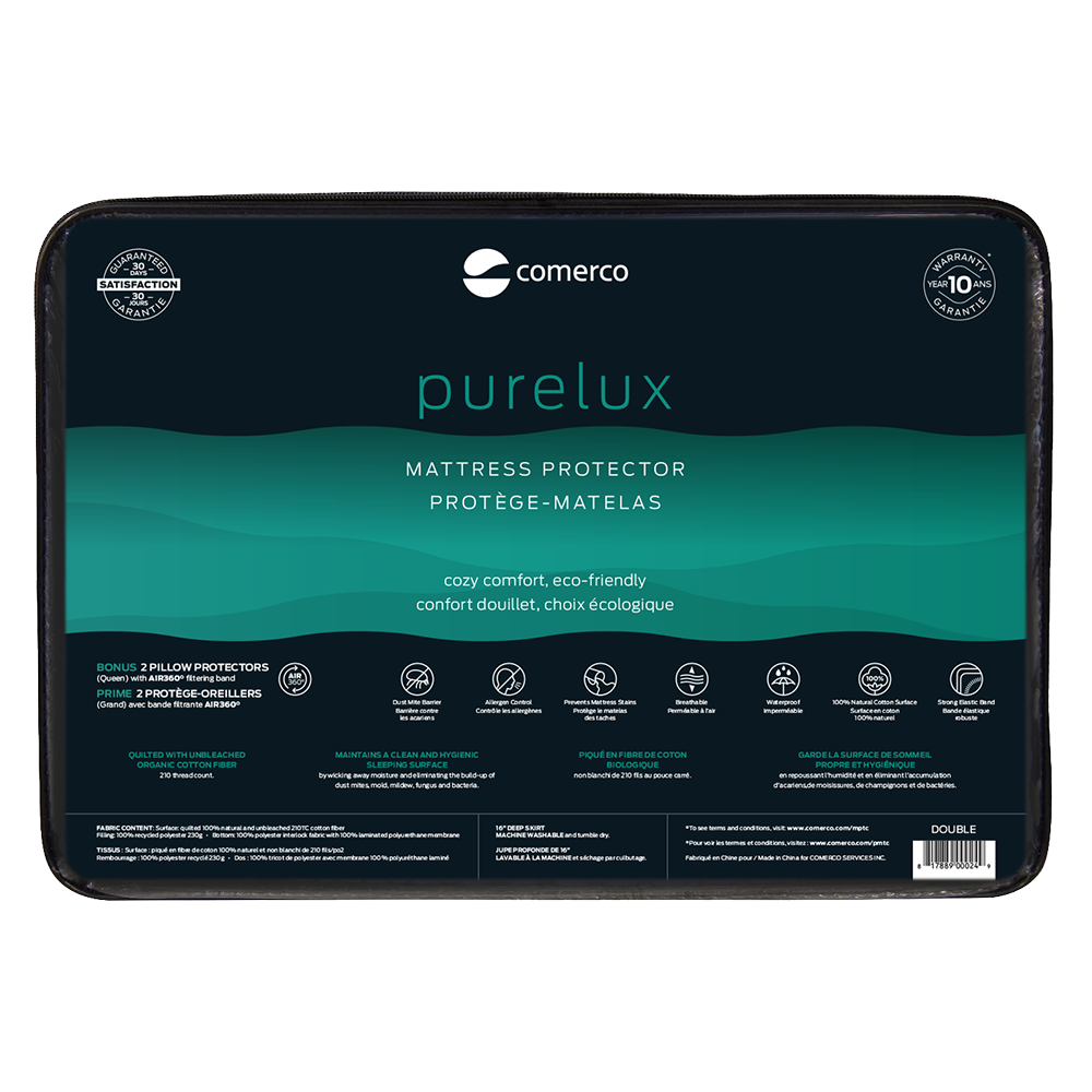 Protège-matelas Purelux - Confort douillet - Surface en cotton 100% naturel