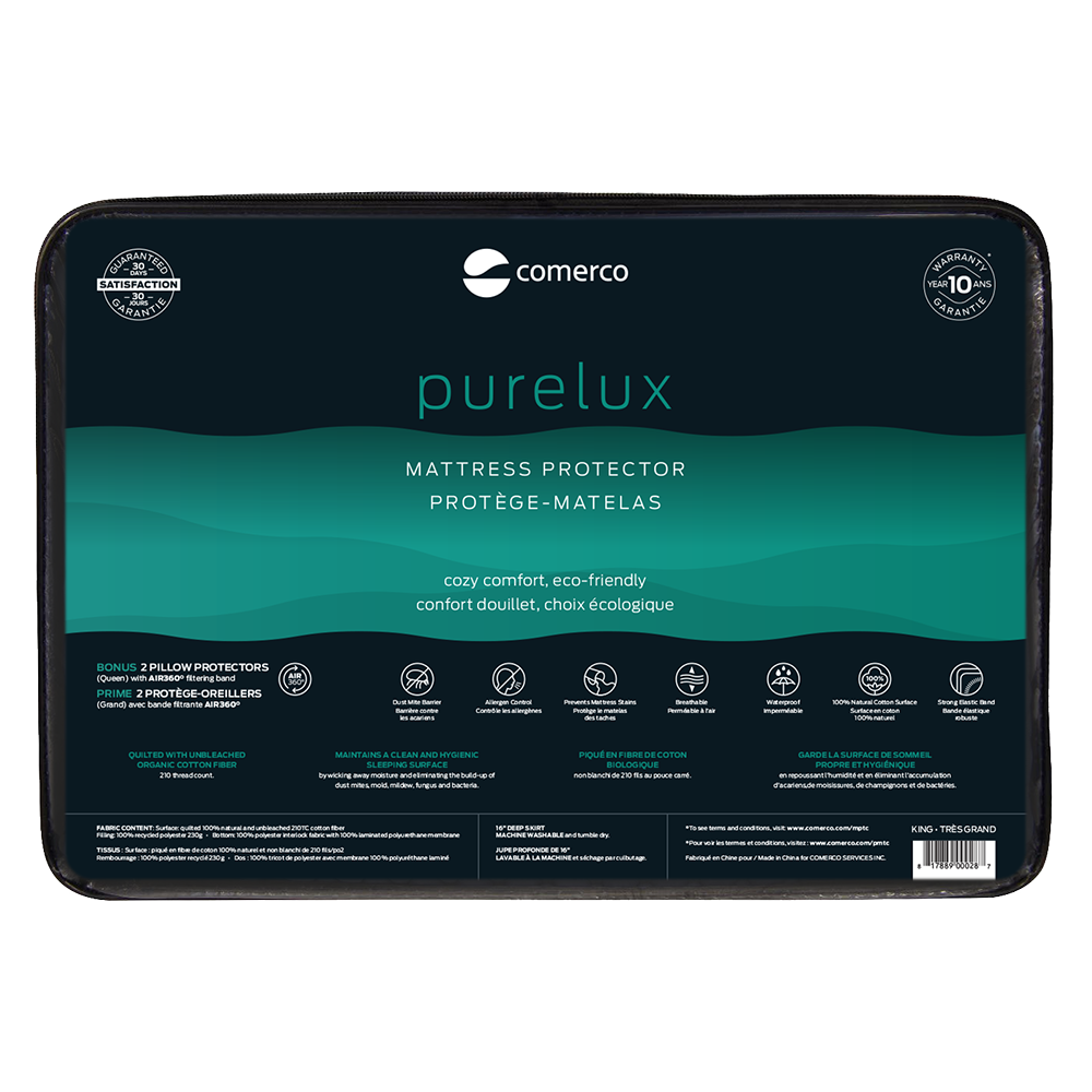 Protège-matelas Purelux - Confort douillet - Surface en cotton 100% naturel