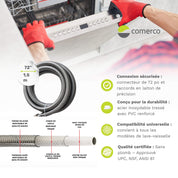 Ensemble de connecteurs pour lave-vaisselle -                                                       72’’ / 1,8 m