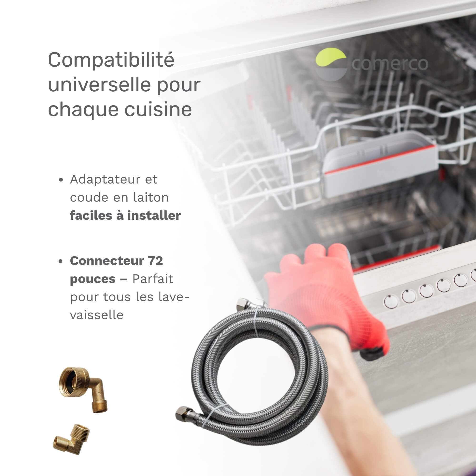 Ensemble de connecteurs pour lave-vaisselle -                                                       72’’ / 1,8 m