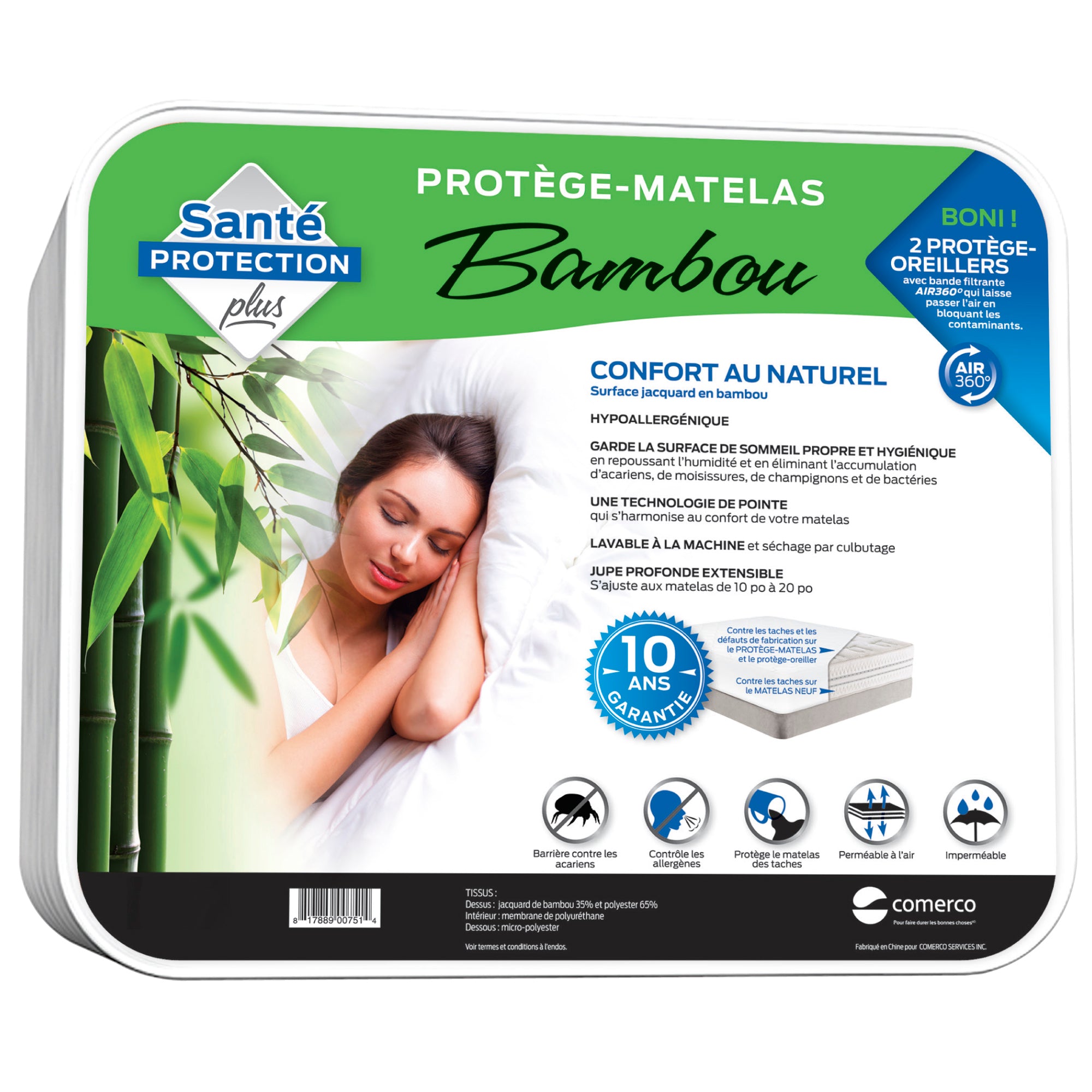 Bamboo Mattress Protector - 100% waterproof